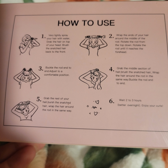 Lucky Bear 4pcs Black Heatless Wavy Curl Set NIP - Picture 6 of 7